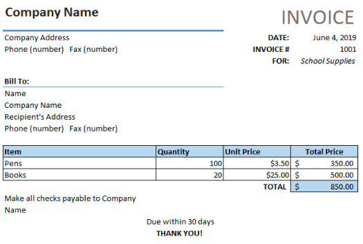 Our Invoice Generator PDFs